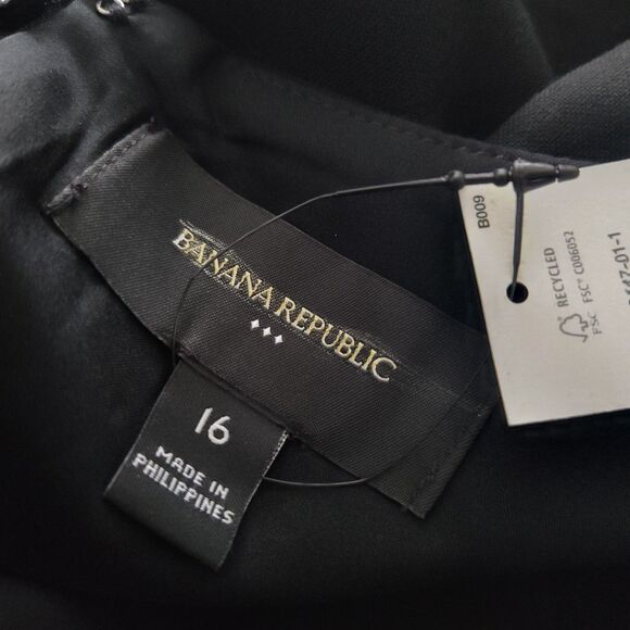 New Banana Republic Double Weave Sheath Shift Dress Black Knee Length 16 NWT - Picture 8 of 11